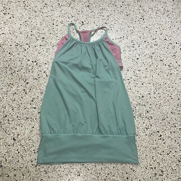 Lululemon green pink tank sports bra 4 - Picture 5 of 5